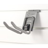 TRINITY Heavy Duty Slatwall Double Hooks with Spring-Lock, 4-Inches, Gray,