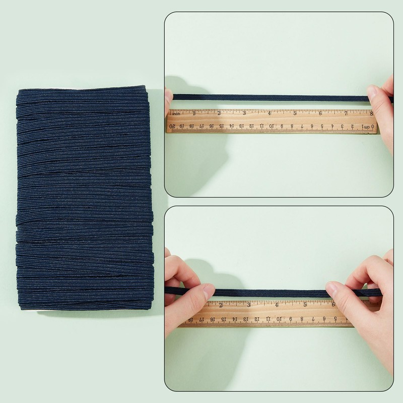 letsinstyle 15 Yards Flat Fabric Elastic Straps, Heavy Stretch Braiding