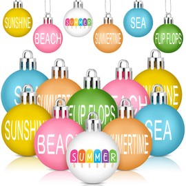 24 Pcs Christmas Sunflower Ornaments Balls Ornaments Hanging Summer Ornaments Summer Tree Decorations for Holiday Tropical Party Christmas Decorative Supplies(Active)