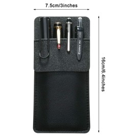 Outus 4 Pack Pocket Protector, Leather Pen Pouch Holder Organizer for Lab Coats/shirts/pen Note, Handmade Pencil Pocket Holder for Office Hospital Supplies(Black)