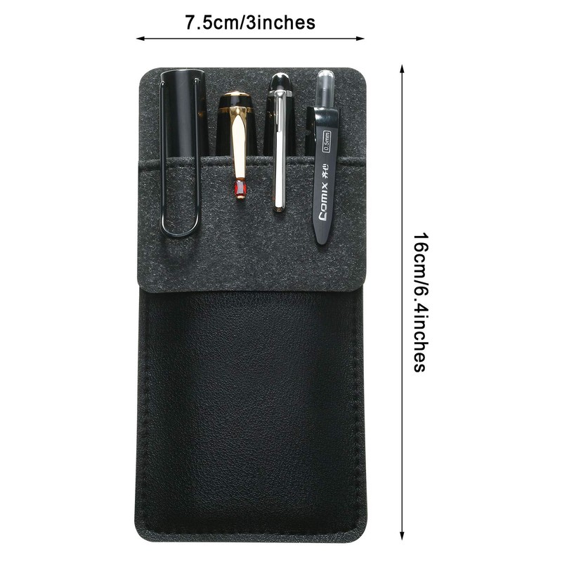 Outus 4 Pack Pocket Protector, Leather Pen Pouch Holder Organizer