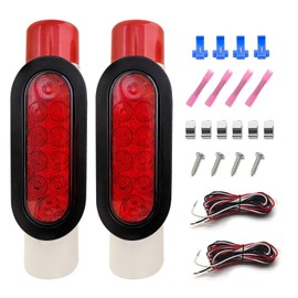 Aila 2PCS Boat Trailer Guide Pole Lights, IP67 Waterproof LED PVC Pipe Lights, 12V Submersible Turn Signal Brake Marker Reverse Lights for Trailer Guide-Ons