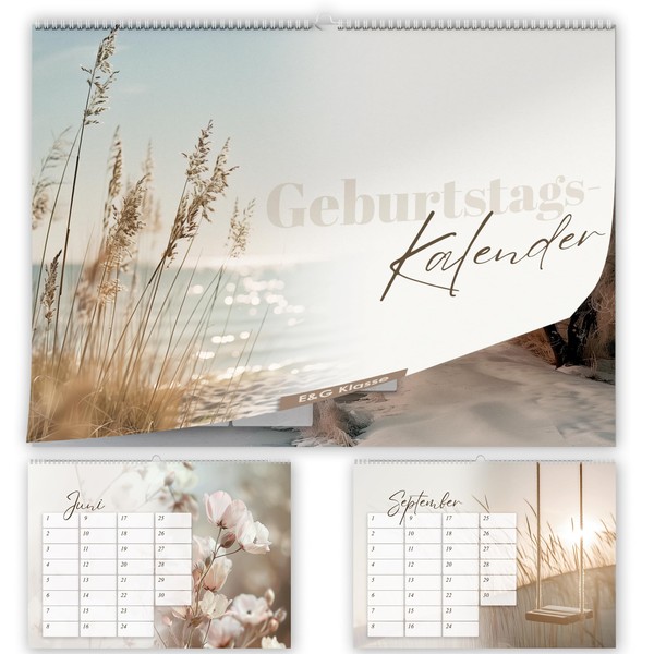 Birthday Calendar Undated Birthday Planner Wall Calendar A5 Perpetual Year-Independent