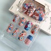 4th of July Press on Nails Medium Square Fake Nails