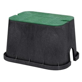 Orbit 53214 20" Jumbo Rectangular Valve Box with Lid, 12" Height, Black/Green