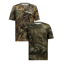 Realtree Men's 2 Pack Short Sleeve Performance Tees, Edge/Excape