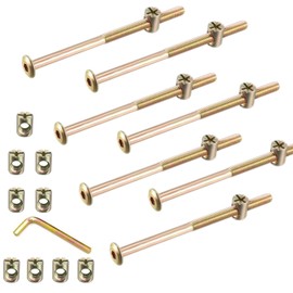 Hincell M6x90mm 12Set Zinc Plated Hex Drive Socket Cap Furniture Barrel Screws Bolt Nuts Assortment Kit for Furniture Cots Beds Crib Hardware Screws Crib and Chairs