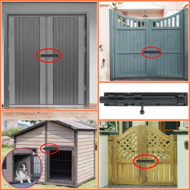 Sayayo Heavy Duty Slide Gate Latch Bolt Safety Door Lock with Padlock Hole 230MM Length, 19MM Dia Bar, SUS304 Stainless Steel Matte Black(Not Include Padlock), EMS9200-B