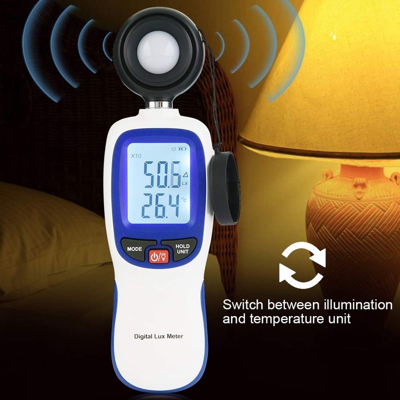 Akozon Medidor Iluminación, WT81 Medidor de luz portátil, Luxómetro Profesional