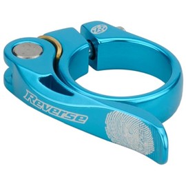 Reverse Long Life Seat Clamp with Quick Release 34.9 mm Light Blue