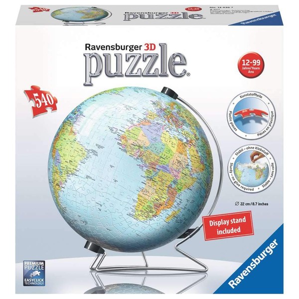 Ravensburger The Earth 540 Piece 3D Jigsaw Puzzle for Kids and Adults - Easy Click Technology Means Pieces Fit Together Perfectly