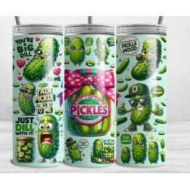 Unbranded Just a Girl Who Loves Pickles Funny Pickles 20oz Tumbler Tumblr Insulated Travel