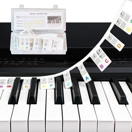 MUSIQ MAKER MUSIQ MAKER'S Removable Piano Keyboard Note Labels for Learning, Piano Notes and Keys Guide for 88 and 61 Keyboards. Say Goodbye to Piano Keyboard Stickers.