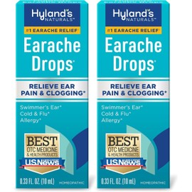 Hyland's Earache Drops, Natural Relief of Swimmer's Ear, Cold and Flu, Allergy Symptoms, Ages 4 and up: (2 Pack)