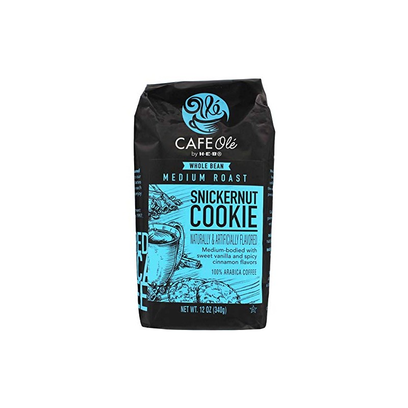 HEB Cafe Ole Whole Bean Coffee--Snickernut Cookie