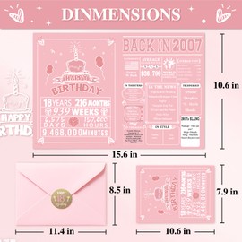 Vailontiss Happy 10th Birthday Cards, Funny 10th Birthday Decorations for Girls, Vintage Back in 2015 Birthday Poster for Daughter Niece, Sweet 10 Year Old Best Gifts for Granddaughter (Pink)