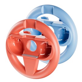 2 - Pack Steering Wheels for Switch 2 Joy-Cons, Ergonomic Design, Perfect for Mario Kart & Racing Games (Orange Blue)