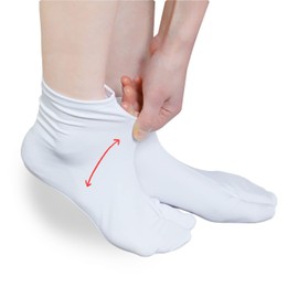 Amemari Tabi Socks, Set of 3, Stretch, White, Elastic Mouth, Anti-Slip, Fits 4.3 - 11.8 inches (11 - 30 cm), Easy, Easy to Put on and Take Off, No Sooze Socks, Unisex, No Pain, For Adults, Children,