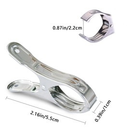 DUOFIRE 40 Pack Stainless Steel Clips Beach Chair Clips Heavy Duty Clothespin Keep Towel Quilt Blanket from Blowing Away 5.5cm (2.2inch)