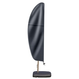 Patio Cantilever Umbrella Covers for Outdoor: Waterproof Offset Umbrella Cover Banana Style with Zipper fits 9FT to 14FT, Dark Grey