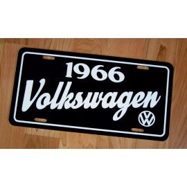 Black  1966  Volkswagen license plate car tag 66  VW  beetle bug bus type 2
