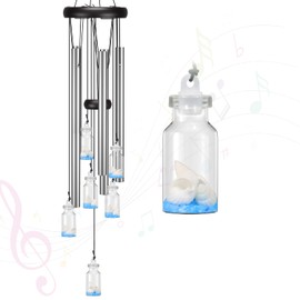 Virekm Windchimes Outdoors Clearance, Door Chime Wind Chimes for Outside Sympathy Wind Chimes for Patio Decoration, Garden Decor. Zen Garden Decor(Wishing Bottle)