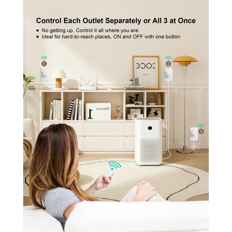 TREEWELL Remote Control Outlet with All On/Off Switch, 200FT Long