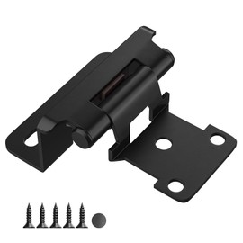 HOSOM 20 Pack 1/2 Inch Overlay Semi Partial Wrap Around Cabinet Hinges Black, Cabinet Door Hinges, Matte Black Cabinet Hinges for Kitchen Cabinet Doors Self Closing Cabinet Hinges with Door Bumper