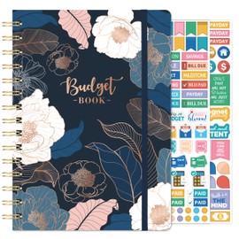 Budget Planner - Budget Book with Bill Organizer and Expense Tracker, 6.1" x 8.25", 12 Month Undated Finance Planner/Account Book to Take Control of Your Money, Start Anytime - Engraved Art Floral