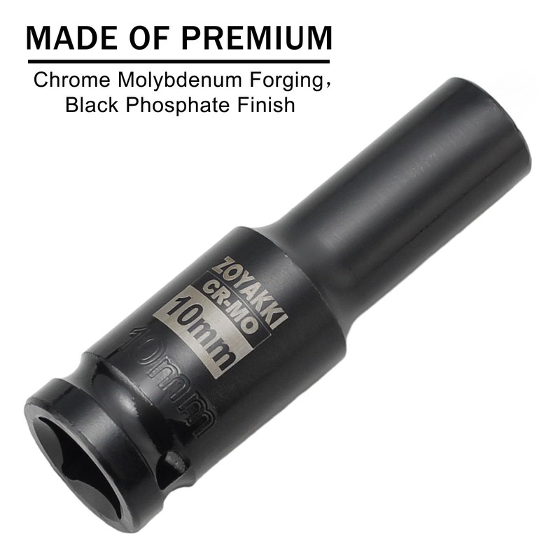 ZOYAKKI 1/2" Drive x 10 mm Deep 6 PT Impact