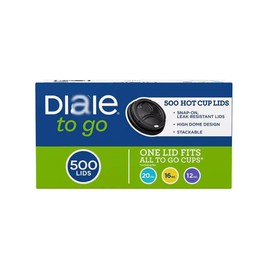 Dixxii'e Perfec Touch Domed Plastic, Hot Cup Lid | 12-20oz | 500 Count, Black