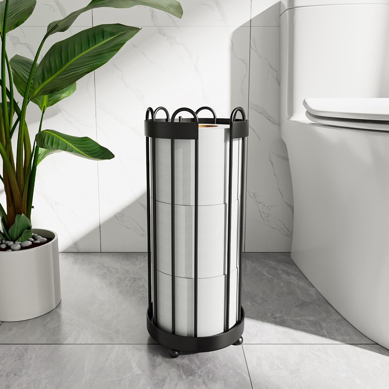 Epicano Toilet Paper Holder Stand, Freestanding Toilet Tissue Organizer, Minimalistic