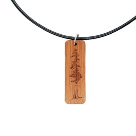 Happy Wood Products Redwood Necklace - Wood Necklace - California Redwoods - CA Souvenir Keepsake