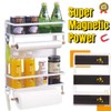 Magnetic Spice Rack,Magnetic Paper Towel Holder 2-Tier Magnetic Shelf Spice