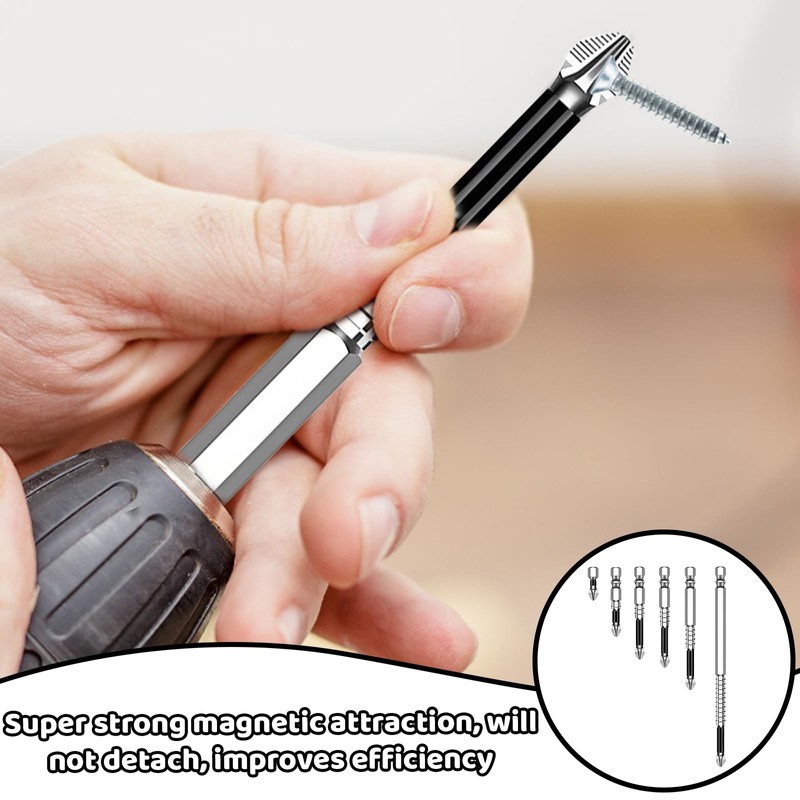 Magnetic Drill Bits,Bit Set,6 Pcs Anti-Slip Magnetic Durability Bits Set