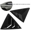 2pcs Gloss Black Rear Side Window Louvers Trim Air Vent