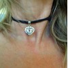 ◦•●◉✿ SCHWARZES OKTOBERFEST BAYERN DOPPEL HERZ HALSBAND ✿◉●•◦ veganes Leder,