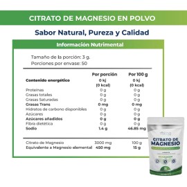 Citrato Magnesio Puro 150g Sabor Suplemento Naima