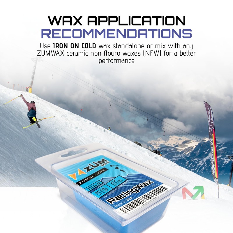 ZUMWax Ski/Snowboard RACING WAX - COLD Temperature - 100 gram