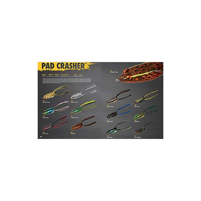 BOOYAH Pad Crasher Topwater Bass Fishing Hollow Body Frog Lure