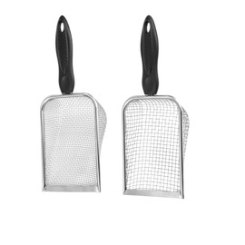 Garden Soil sieves, 2 Garden Sand net Compost and Rock Spoon Spatula, sieves with Handles, (2.8mm & 5mm Mesh)