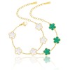 Fonyiunce Pack of 2 Four Leaf Clover Bracelet, Lucky Bracelet