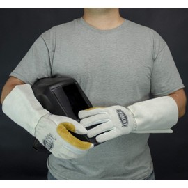 IRONCAT 9072 Premium Split Goatskin Leather Gloves – Gray/Tan X-Large, 17 in. MIG Welding Gloves w/ Keystone Thumb
