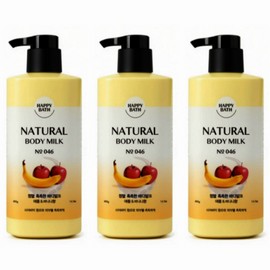 Happy Bath Really Moist Body Milk 400g 3 x Apple Banana Flavor / 해피바스 정말 촉촉한 바디밀크 400g 3개 애플 바나나향