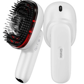 Electric Scalp Massager Comb with Red Light, Portable Vibrating Hair Growth Stimulator, Scalp Relaxer, and Hair Oil Applicator - Color: White