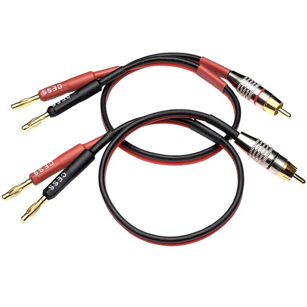 CESS-024-2f Speaker Cable with RCA Plug to 4mm Banana Plug,
