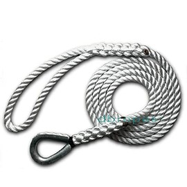 DBROPES 3 Strand Mooring Pendant 100% Nylon Rope with Heavy Duty Thimble Made in USA (3/4" x 8', 13800 lbs)