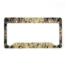 CafePress Vintage, Wonderful Damask License Plate Holder Aluminum License Plate Frame, License Tag Holder