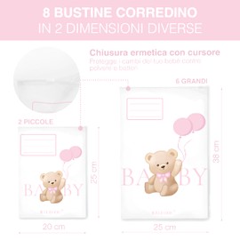 WELLODE 8 Tragetaschen für Neugeborene, Krankenhaus, Teddybär, in 2 verschiedenen Größen, wiederverwendbare Wickeltaschen für Kindergarten und Reisen, Geschenkidee für werdende Mütter