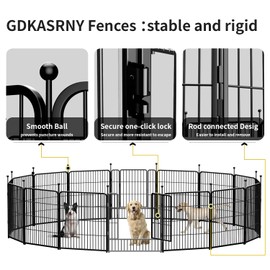 GDKASRNY Dog Playpen Portable Exercise Fence Heavy Duty Metal Pet Playpen Indoor Outdoor Pet Playpen for Small Medium Large Dogs - RV Camping Pen（Jet Black） (8 Panels, 24 inch)